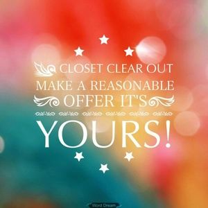 Closet Closing Everything Reduced to Sell!!!!!